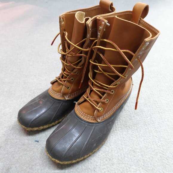 LL Bean Boots 8 Brown 8 Eye Made in Maine USA - Picture 1 of 9